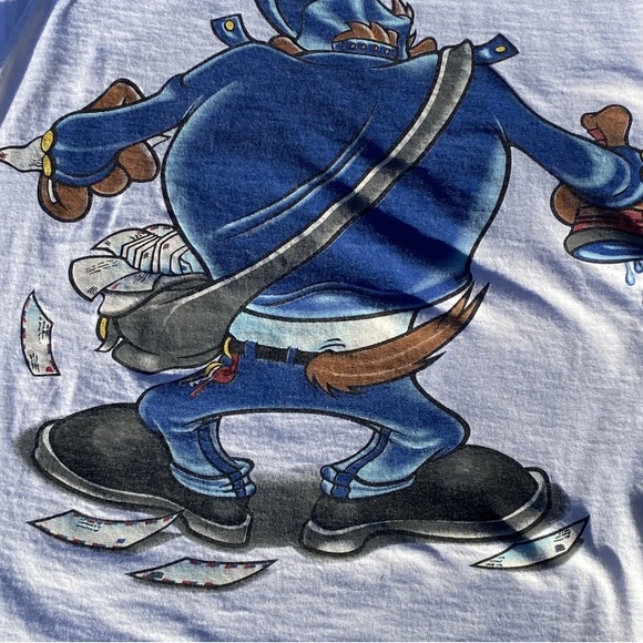 TAZ Looney Tunes Mailman 1990’s 2 sided single stitch T shirt Vintage - Picture 13 of 15